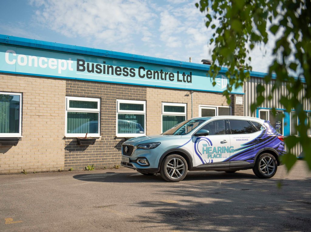 Hearing Place York premises with company car